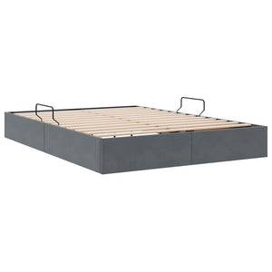 vidaXL Storage Bed with Headboard Dark Grey 135 x 190 cm Velvet