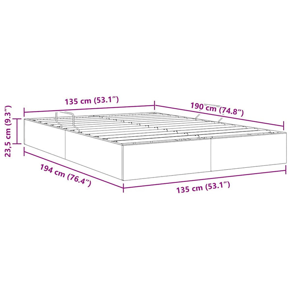 vidaXL Storage Bed with Headboard Black 135 x 190 cm Velvet