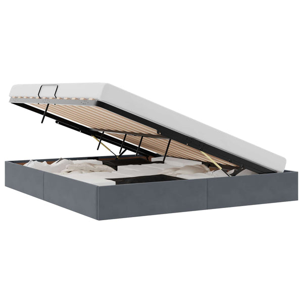 vidaXL Storage Bed with Headboard Dark Grey 180 x 200 cm Velvet