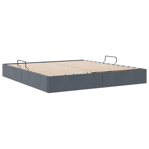 vidaXL Storage Bed with Headboard Dark Grey 180 x 200 cm Velvet