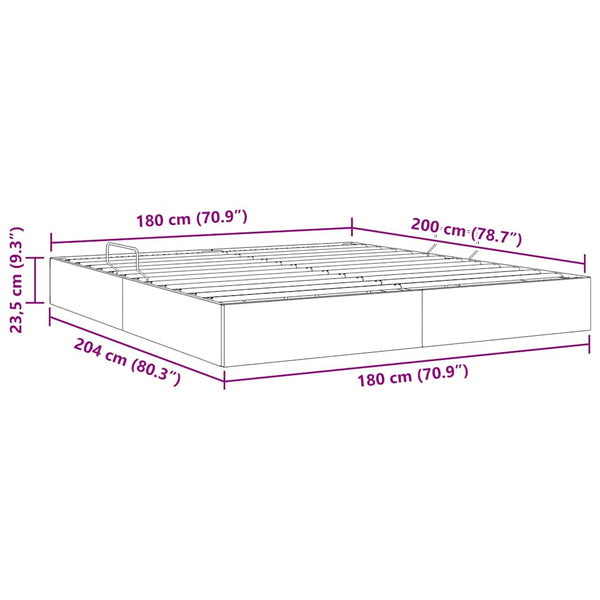 vidaXL Storage Bed with Headboard Black 180 x 200 cm Velvet
