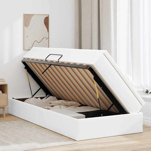 vidaXL Storage Bed with Mattress White 90 x 200 cm Faux Leather