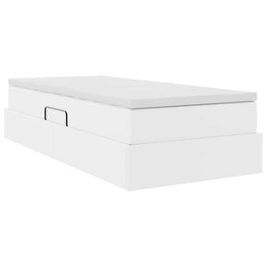 vidaXL Storage Bed with Mattress White 90 x 200 cm Faux Leather