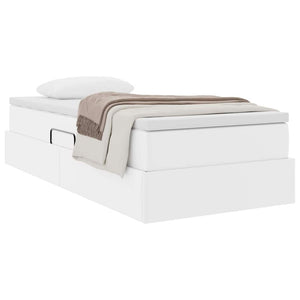 vidaXL Storage Bed with Mattress White 90 x 200 cm Faux Leather