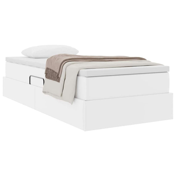 vidaXL Storage Bed with Mattress White 90 x 200 cm Faux Leather