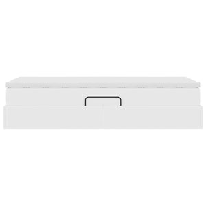 vidaXL Storage Bed with Mattress White 90 x 200 cm Faux Leather