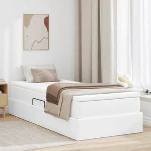 vidaXL Storage Bed with Mattress White 100 x 200 cm Faux Leather