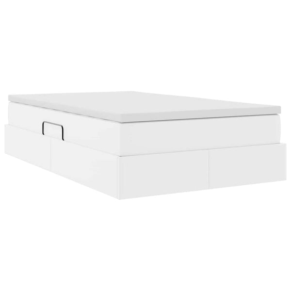 vidaXL Storage Bed with Mattress White 120 x 200 cm Faux Leather