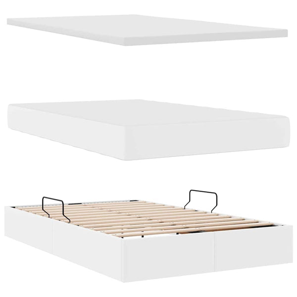 vidaXL Storage Bed with Mattress White 120 x 200 cm Faux Leather