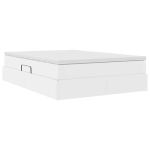vidaXL Storage Bed with Mattress White 140 x 190 cm Faux Leather