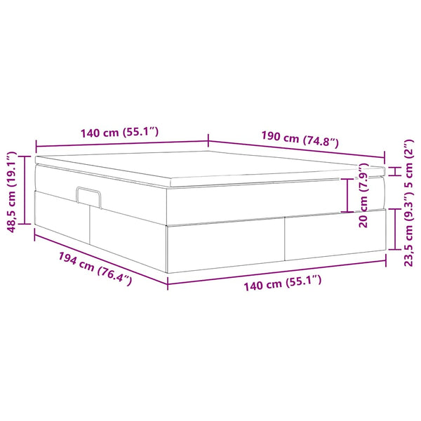 vidaXL Storage Bed with Mattress White 140 x 190 cm Faux Leather