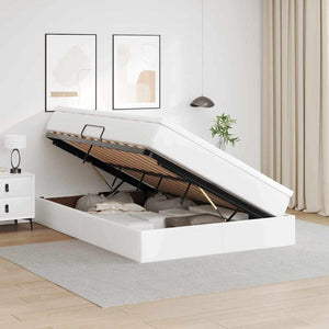 vidaXL Storage Bed with Mattress White 140 x 200 cm Faux Leather