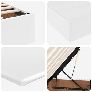 vidaXL Storage Bed with Mattress White 160 x 200 cm Faux Leather