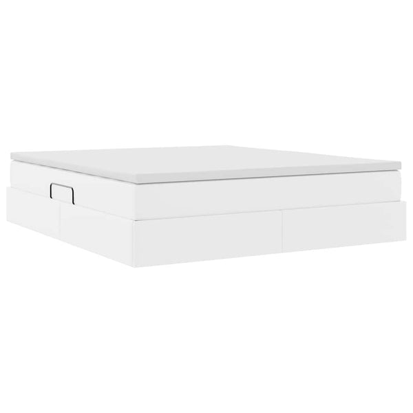 vidaXL Storage Bed with Mattress White 160 x 200 cm Faux Leather