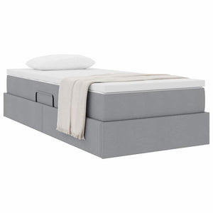 vidaXL Storage Bed with Mattress Light Grey 90 x 190 cm Polyester
