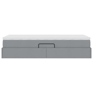 vidaXL Storage Bed with Mattress Light Grey 90 x 190 cm Polyester