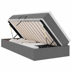 vidaXL Storage Bed with Mattress Dark Grey 90 x 190 cm Polyester