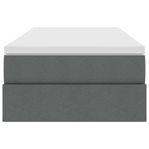 vidaXL Storage Bed with Mattress Dark Grey 90 x 190 cm Polyester
