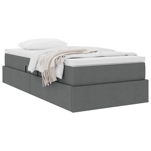 vidaXL Storage Bed with Mattress Dark Grey 90 x 190 cm Polyester