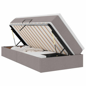 vidaXL Storage Bed with Mattress Taupe 90 x 190 cm Polyester