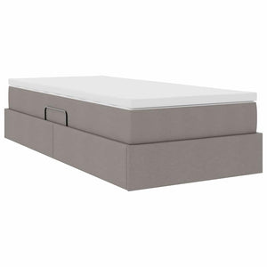 vidaXL Storage Bed with Mattress Taupe 90 x 190 cm Polyester