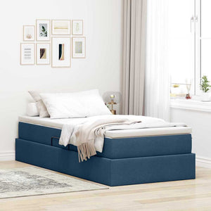 vidaXL Storage Bed with Mattress Blue 90 x 190 cm Polyester