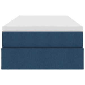 vidaXL Storage Bed with Mattress Blue 90 x 190 cm Polyester