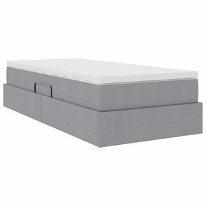 vidaXL Storage Bed with Mattress Light Gray 90 x 200 cm Polyester