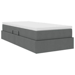 vidaXL Storage Bed with Mattress Dark Gray 90 x 200 cm Polyester