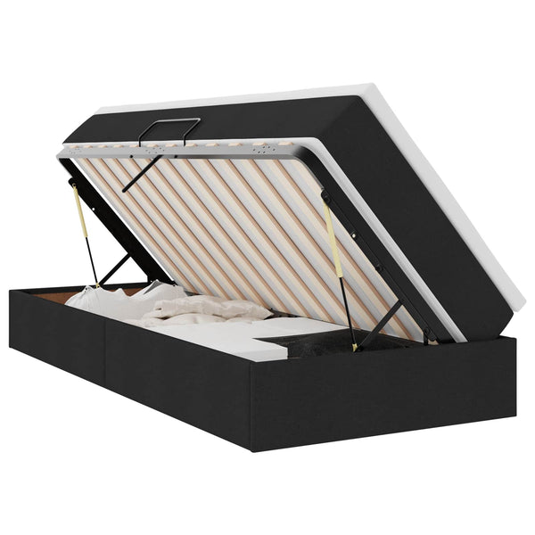 vidaXL Storage Bed with Mattress Black 90 x 200 cm Polyester