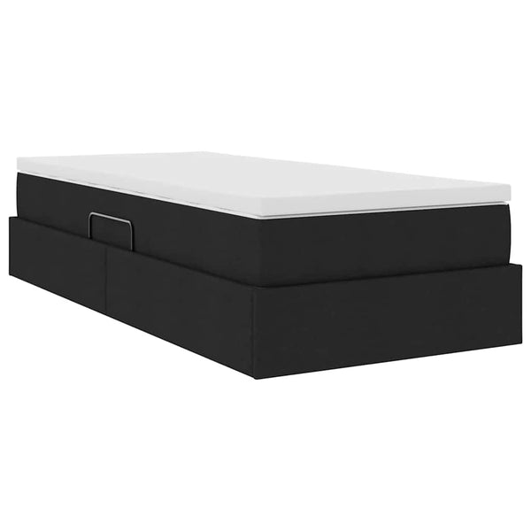 vidaXL Storage Bed with Mattress Black 90 x 200 cm Polyester