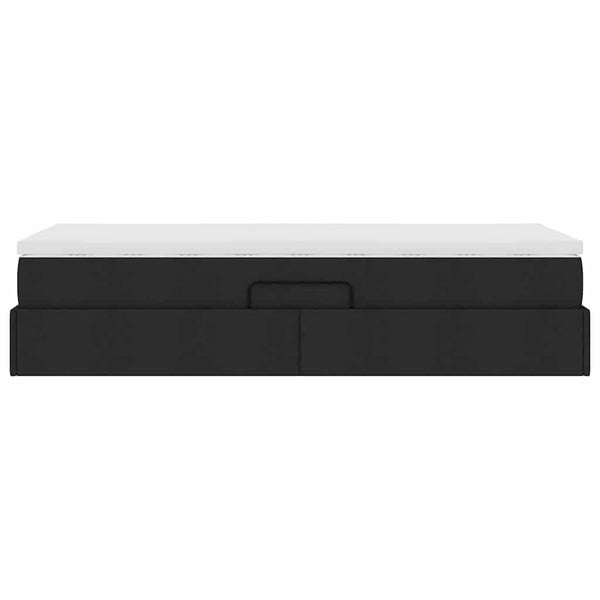 vidaXL Storage Bed with Mattress Black 90 x 200 cm Polyester