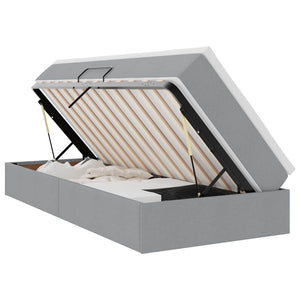 vidaXL Storage Bed with Mattress Light Grey 100 x 200 cm Polyester