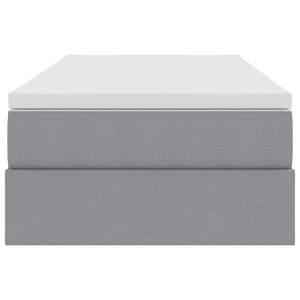 vidaXL Storage Bed with Mattress Light Grey 100 x 200 cm Polyester