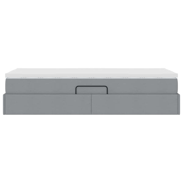 vidaXL Storage Bed with Mattress Light Grey 100 x 200 cm Polyester