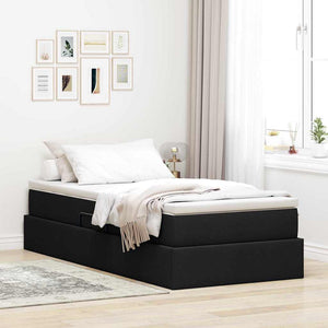 vidaXL Storage Bed with Mattress Black 100 x 200 cm Polyester