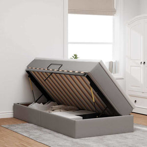 vidaXL Storage Bed with Mattress Taupe 100 x 200 cm Polyester