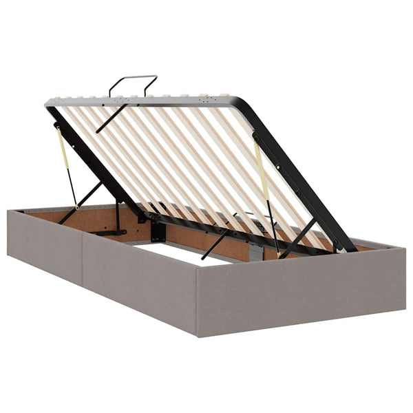 vidaXL Storage Bed with Mattress Taupe 100 x 200 cm Polyester