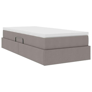 vidaXL Storage Bed with Mattress Taupe 100 x 200 cm Polyester