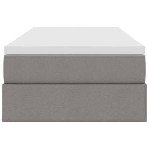 vidaXL Storage Bed with Mattress Taupe 100 x 200 cm Polyester