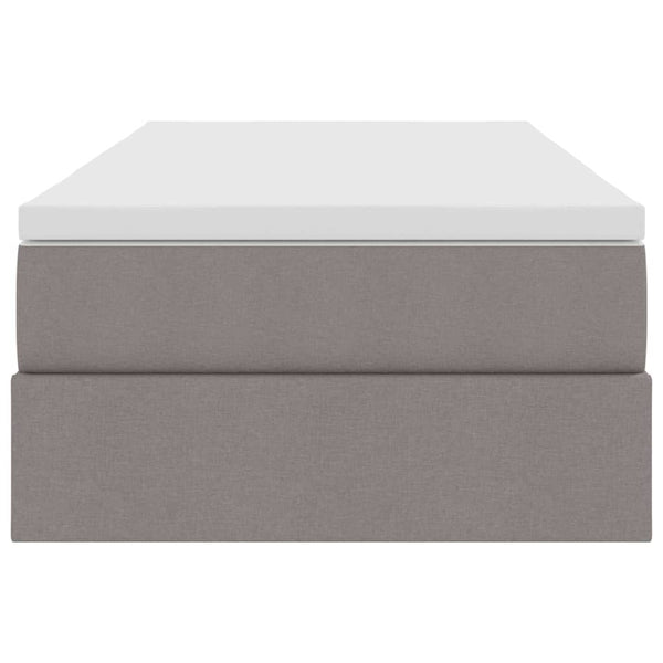 vidaXL Storage Bed with Mattress Taupe 100 x 200 cm Polyester