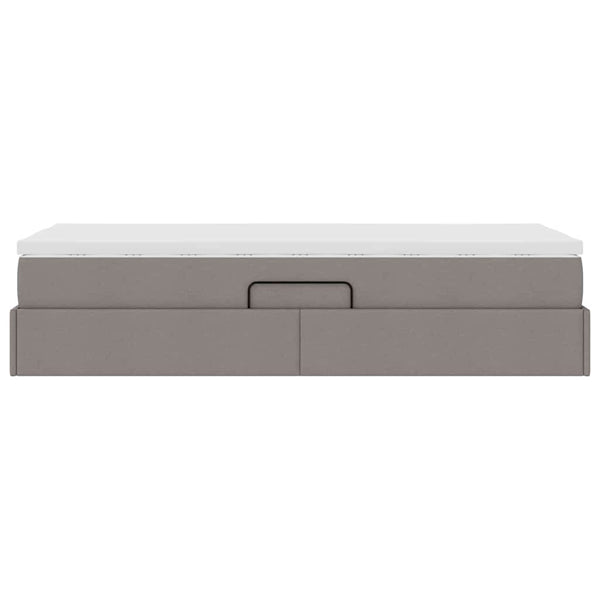 vidaXL Storage Bed with Mattress Taupe 100 x 200 cm Polyester