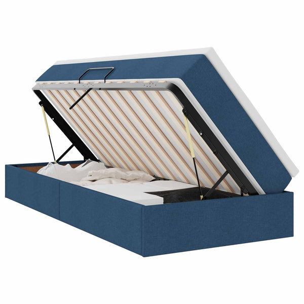 vidaXL Storage Bed with Mattress Blue 100 x 200 cm Polyester