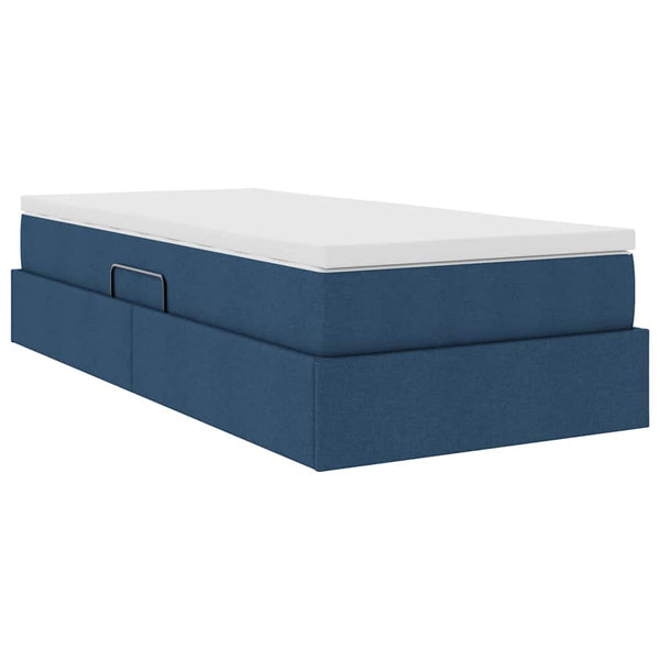 vidaXL Storage Bed with Mattress Blue 100 x 200 cm Polyester