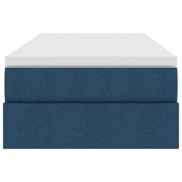 vidaXL Storage Bed with Mattress Blue 100 x 200 cm Polyester