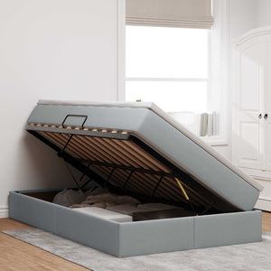 vidaXL Storage Bed with Mattress Light Gray 120 x 190 cm Polyester