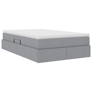 vidaXL Storage Bed with Mattress Light Gray 120 x 190 cm Polyester