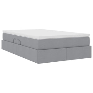 vidaXL Storage Bed with Mattress Light Gray 120 x 190 cm Polyester
