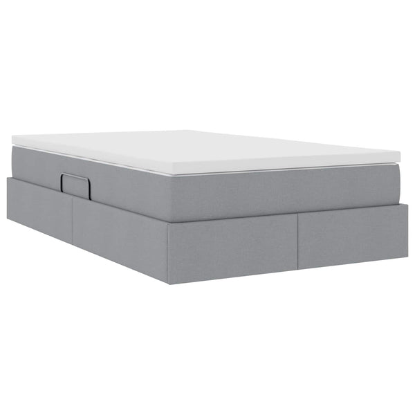 vidaXL Storage Bed with Mattress Light Gray 120 x 190 cm Polyester