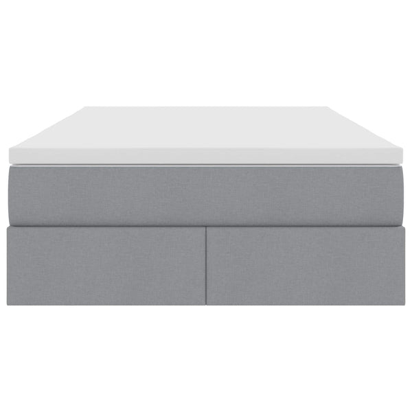 vidaXL Storage Bed with Mattress Light Gray 120 x 190 cm Polyester
